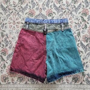 Zena Jeans | Vintage Colorblock Denim Shorts